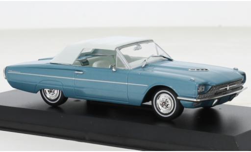 Modelauto Ford Thunderbird Flair Bird Cabriolet metallic blauw/wit Thelma & Louise 1966 1/43 Greenlight