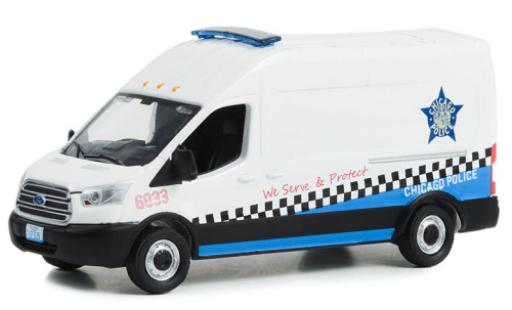 Modelauto Ford Transit Kastenwagen LWB HD Chicago Politie 2019 1/64 Greenlight