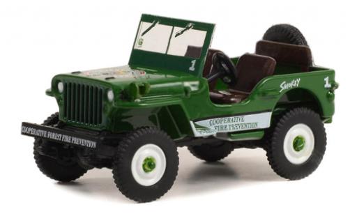 Modelauto Jeep Willys Militaire MB groen Smokey Bear 1945 1/64 Greenlight