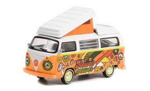 Modelauto Volkswagen T2 B Westfalia Camper Flower Power 1973 1/64 Greenlight