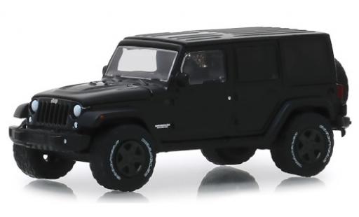 Modelauto Jeep Wrangler Limited Unlimited mat-zwart 2017 1/64 Greenlight