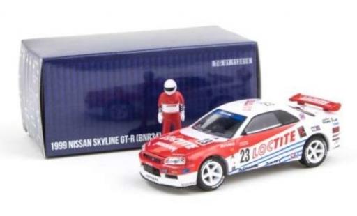 Modelauto Nissan Skyline R34 GT-R (BNR34) RHD No.23 Loctite 1999 avec figurine 1/64 Greenlight