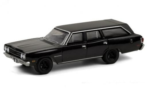 Modelauto Plymouth Satellite Station Wagon zwart/mat-zwart 1970 1/64 Greenlight