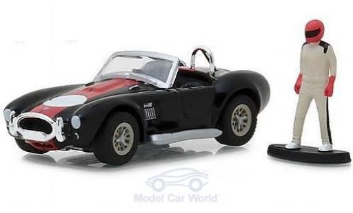 Modelauto Shelby Cobra 427 S/C zwart/rood 1965 met Rennfahrer 1/64 Greenlight