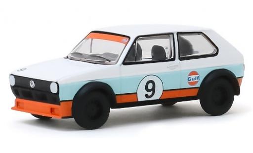 Modelauto Volkswagen Golf Base I No.9 Gulf 1974 1/64 Greenlight