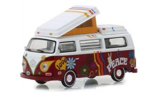 Modelauto Volkswagen T2 B Westfalia Camper wit/rood 1973 1/64 Greenlight