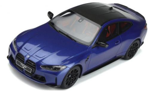 Modelauto Bmw M4 Competition (G82) metallic blauw 2021 1/18 GT Spirit