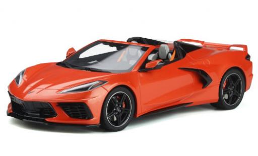 Modelauto Chevrolet Corvette Convertible C8 Cabriolet oranje 2020 1/18 GT Spirit