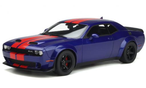 Modelauto Dodge Challenger Super Stock blauw/rood 2021 1/18 GT Spirit