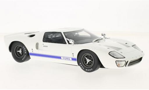 Modelauto Ford GT40 Mk I GT 40 wit/blauw RHD sans Vitrine 1/18 GT Spirit