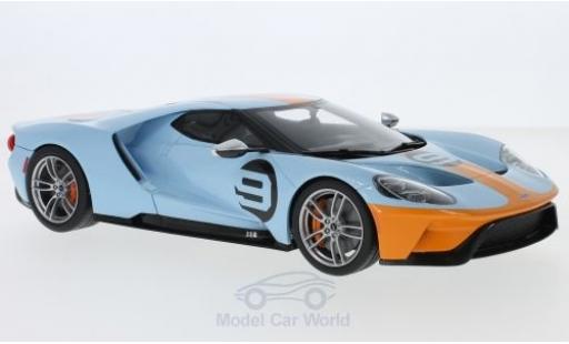 Modelauto Ford GT Berlinetta blauw/oranje 2019 1/18 GT Spirit