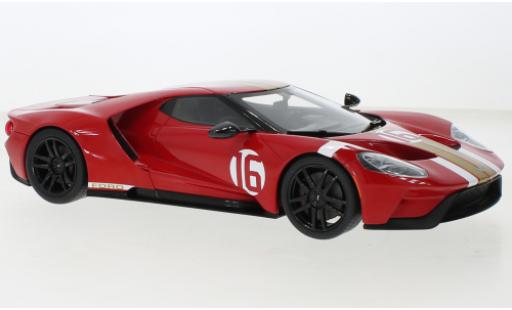 Modelauto Ford GT Heritage Edition rood 2022 1/18 GT Spirit