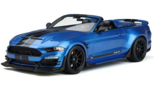 Modelauto Ford Mustang Fastback Shelby Super Snake Speedster metallic blauw 2022 1/18 GT Spirit