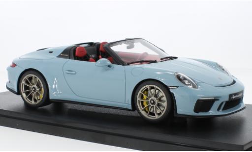 Modelauto Porsche 911 Speedster (991.2) blauw 2019 1/18 GT Spirit
