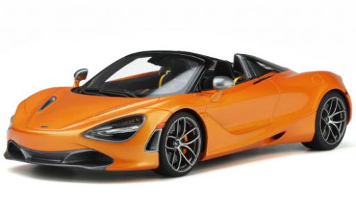 Modelauto McLaren 720 Spider S metallic oranje 2018 1/18 GT Spirit