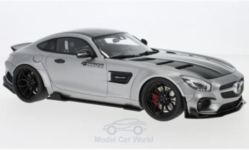 Modelauto Mercedes AMG GT Base Modified by Prior Design grijs/zwart 2015 1/18 GT Spirit