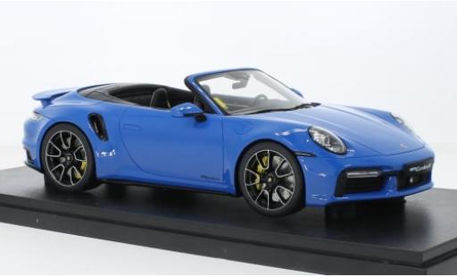 Modelauto Porsche 911 Turbo s Cabriolet blauw 2020 1/18 GT Spirit