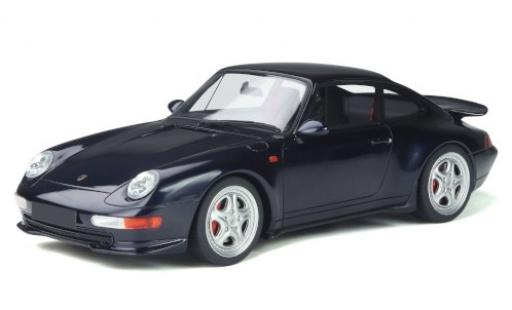 Modelauto Porsche 911 RS metallic blauw 1995 1/18 GT Spirit