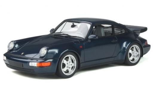 Modelauto Porsche 911 Turbo 3.3 blauw 1991 1/18 GT Spirit
