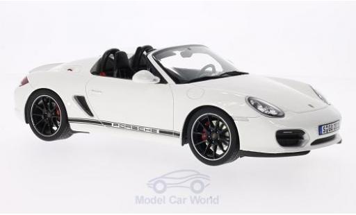 Modelauto Porsche 718 Spyder wit T&Atilde;&frac14;ren en Hauben gesloten zonder Vitrine 1/18 GT Spirit