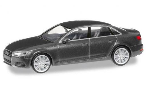 Modelauto Audi A4 berline (B9) metallic grijs 1/87 Herpa