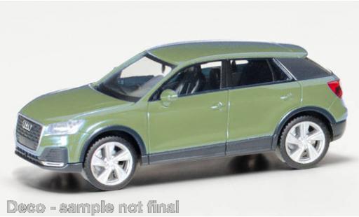 Modelauto Audi Q2 suv metallic groen 1/87 Herpa