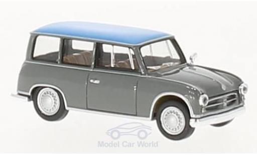 Modelauto AWZ P70 break Stationwagen grijs/blauw 1/87 Herpa