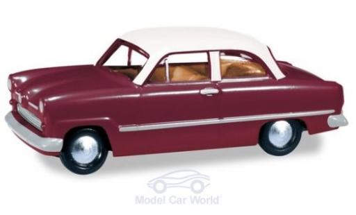 Modelauto Ford Taunus 12M rood/wit 1/87 Herpa