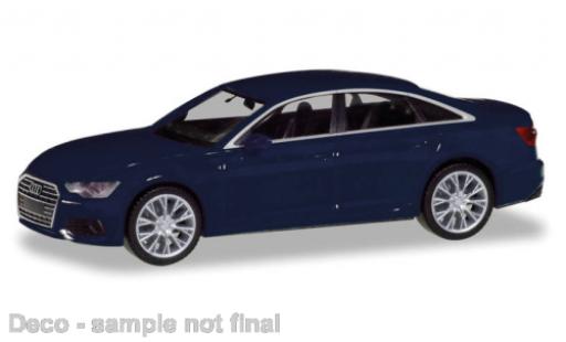 Modelauto Audi A6 berline metallic blauw 1/87 Herpa