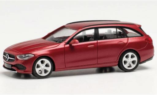 Modelauto Mercedes Classe C T-Modell (S206) metallic rood 1/87 Herpa