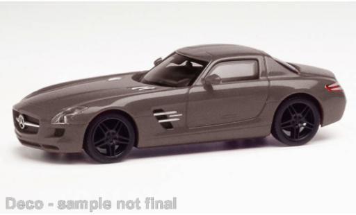 Modelauto Mercedes SLS Coupe AMG metallic grijs 1/87 Herpa