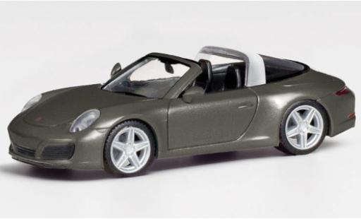 Modelauto Porsche 911 Targa 4 metallic grijs 1/87 Herpa