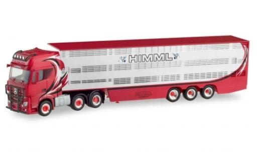Modelauto Mercedes Actros Gigaspace 6x2 Himml Viehtransporter-tracteur 1/87 Herpa