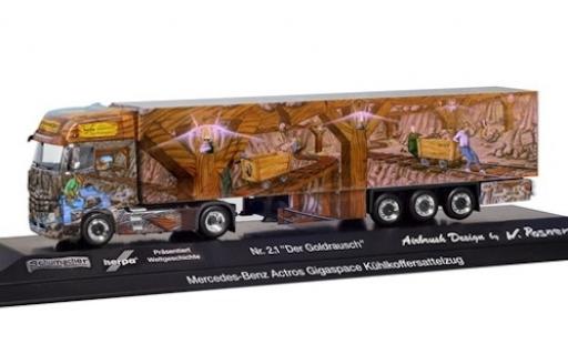 Modelauto Mercedes Actros Gigaspace Der Goldrausch K&Atilde;&frac14;hlkoffer-Sattelzug Weltgeschichte Nr. 2.1 1/87 Herpa