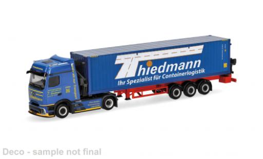 Modelauto Mercedes Actros Base L blauw Thiedmann 1/87 Herpa