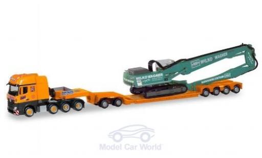 Modelauto Mercedes Actros SLT Rolf Riedl / Wilko Wagner Pendel-X met Liebherr Longfront 1/87 Herpa