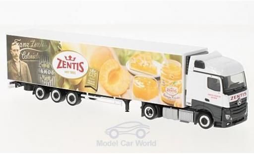 Modelauto Mercedes Actros Streamspace 125 Jahre Zentis K&Atilde;&frac14;hlkoffer-Lowliner-SZ 1/87 Herpa