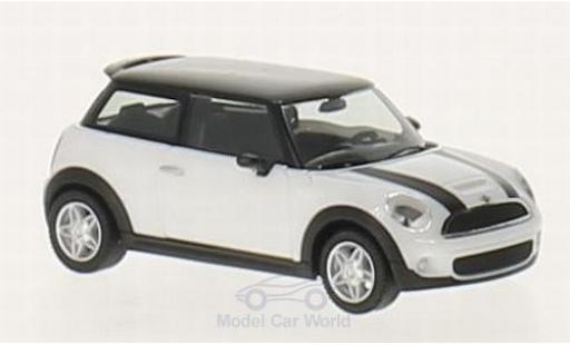 Modelauto Mini Cooper S wit/zwart 1/87 Herpa