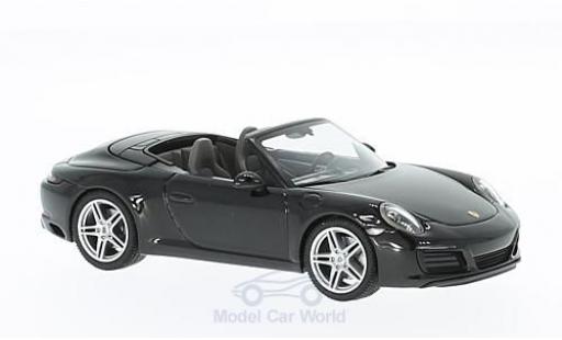 Modelauto Porsche 911 SC (/2) Carrera Cabrio metallic zwart 1/43 Herpa