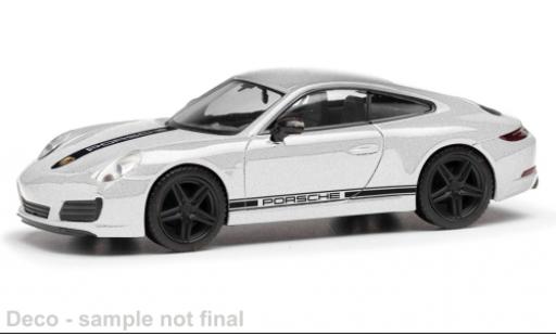 Modelauto Porsche 911 4S Carrera grijs 1/87 Herpa