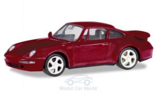 Modelauto Porsche 911 Turbo metallic rood 1/87 Herpa