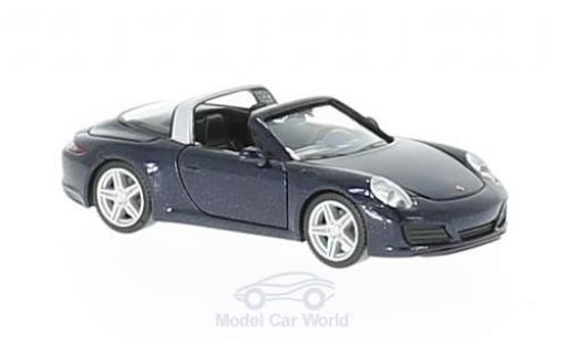 Modelauto Porsche 911 Targa 4 metallic blauw 1/87 Herpa