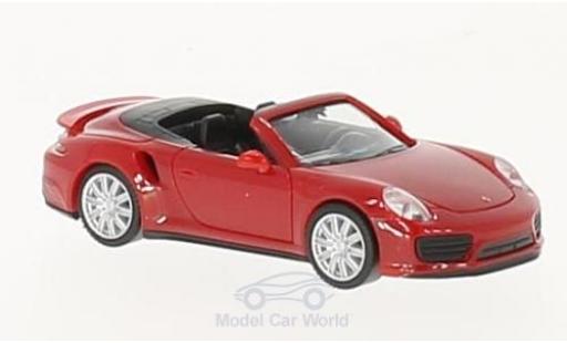 Modelauto Porsche 911 Turbo Cabrio rood 1/87 Herpa