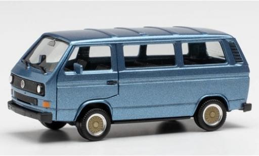 Modelauto Volkswagen T3 Base Bus metallic blauw avec BBS-jantes 1/87 Herpa