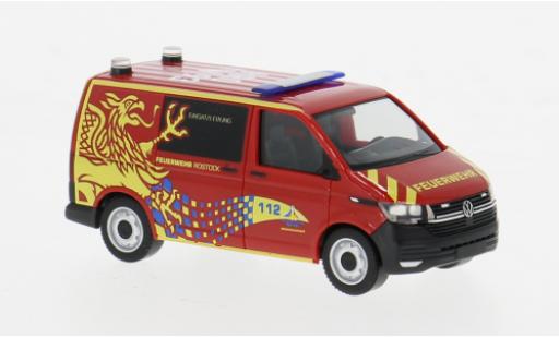 Modelauto Volkswagen T6 T6.1 .1 Bus Brandweer Rostock 1/87 Herpa