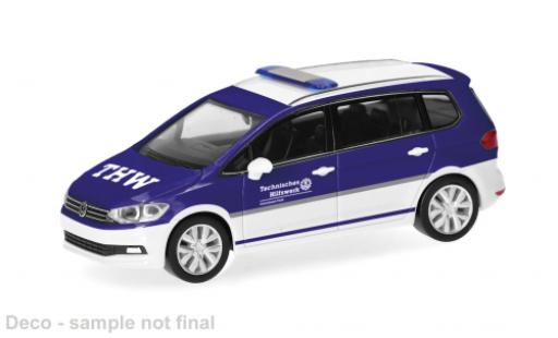 Modelauto Volkswagen Touran Base blauw/wit THW F&Atilde;&frac14;rth 1/87 Herpa