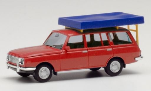 Modelauto Wartburg 353 Tourist rood 1966 avec Tente sur toit dans le &Atilde;&copy;tat de conduite 1/87 Herpa