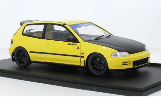 Modelauto Honda Civic Base (EG6) geel/zwart 1991 1/18 Solido