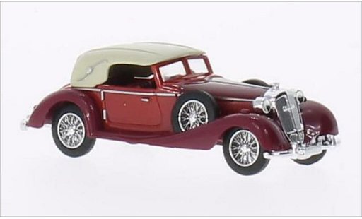 Horch 853 Cabriolet 1/87 Busch gesloten rood/rood 1933 modelauto