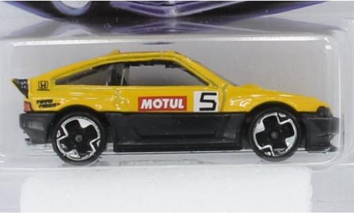 Modelauto Honda CR-X Ballade geel/zwart 1985 1/64 Hot Wheels